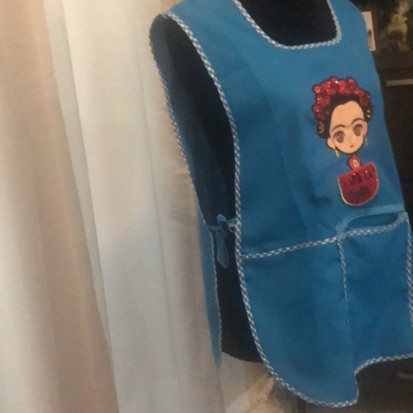 Blue Apron with middle Zipper - Picture 4 of 5